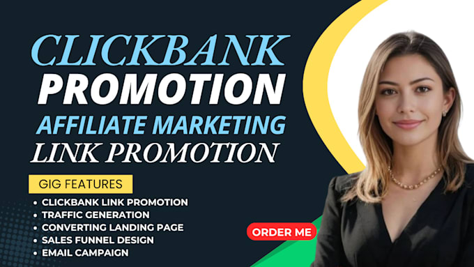 Gig Preview - Affiliate marketing sales funnel, clickbank promotion, clickbank link promotion