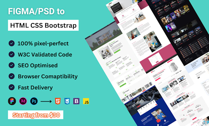 Bestseller - do figma to HTML CSS conversion using bootstrap