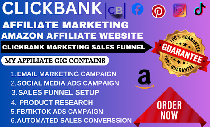 Gig Preview - Do autopilot clickbank affiliate marketing sales funnel amazon affiliate website