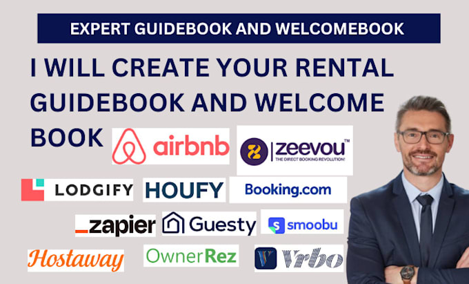 Gig Preview - Create custom airbnb vrbo guesty lodgify guidebook welcome book touchstay houfy