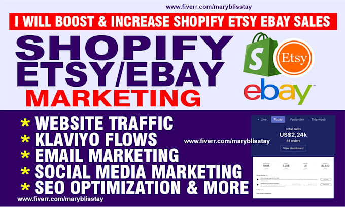 Gig Preview - Boost shopify etsy store ebay sales shopify marketing shopify etsy ebay sales