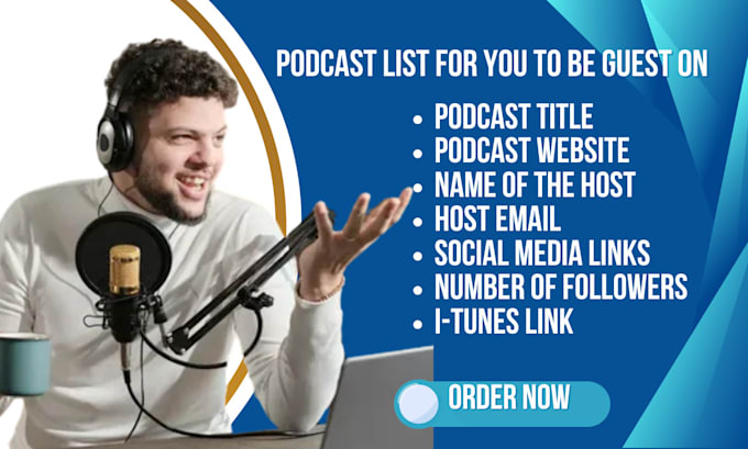 Gig Preview - Create a list of podcasts for you to be a guest on