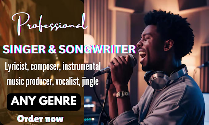 Gig Preview - Be male singer, vocalist, songwriter, music producer for edm, pop, hip hop afro