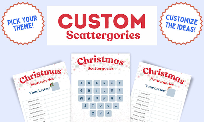 Gig Preview - Create a custom scattergories game for you