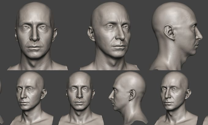 Gig Preview - Sculpt 3d head, 3d helmet, 3d mask, 3d face, 3d bust model for 3d printing