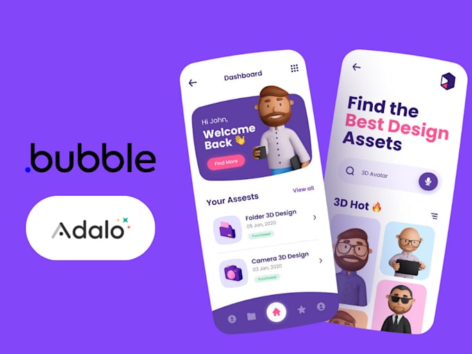 Gig Preview - Build new or complete your bubble adalo flutterflow mobile and web application