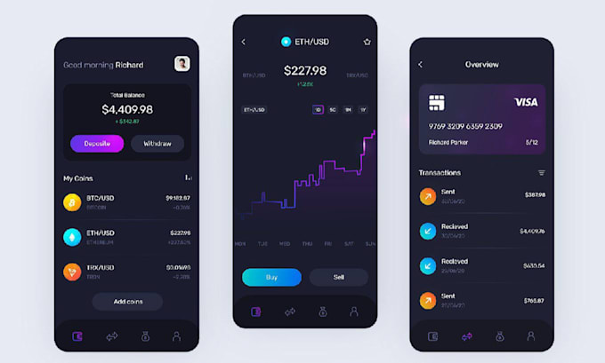 Gig Preview - Build crypto wallet app, erc20, bep20, sol, bsc, exchange app, blockchain app