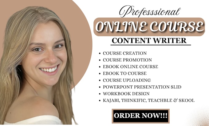 Gig Preview - Be your online course content course creation ebook to course, course upload