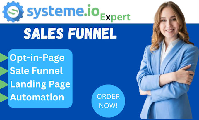 Gig Preview - Create landing page, sales funnel in systeme io