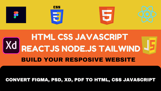 Gig Preview - Create responsive websites in html css javascript react nodejs nextjs