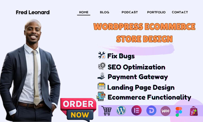 Gig Preview - Design, redesign, wordpress ecommerce store, edit custom wordpress store design