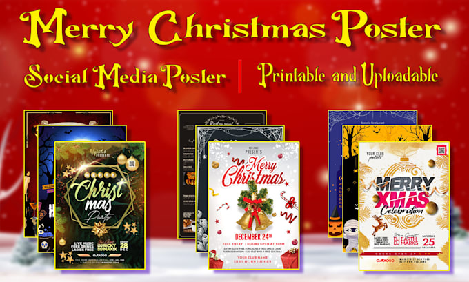 Gig Preview - Design xmas poster, resturent menu, party invitation, social media poster