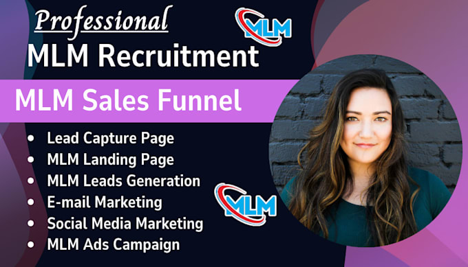 Gig Preview - Setup MLM promotion sales funnel,MLM affiliate recruitment,MLM network marketing