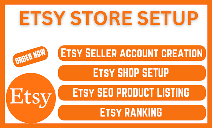 Gig Preview - Do etsy store account creation etsy shop setup seo digital products listings