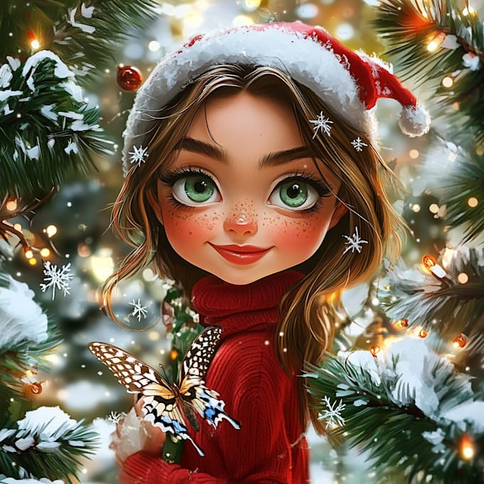 Gig Preview - Make a christmas cartoon caricature from your photo