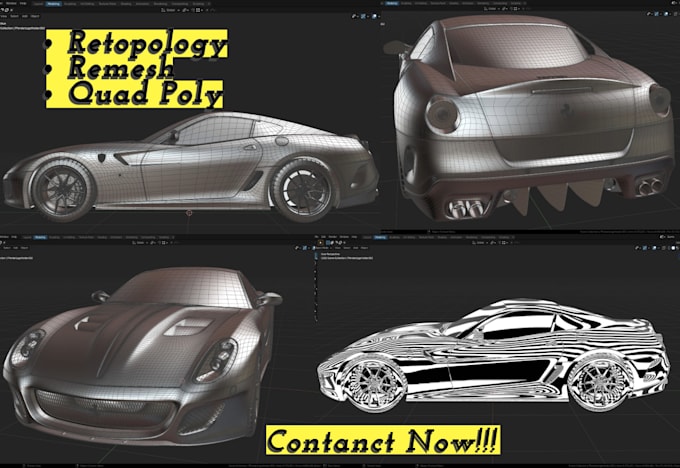 Bestseller - retopology quad topology remesh uv map unwrapping optimize 3d model in blender