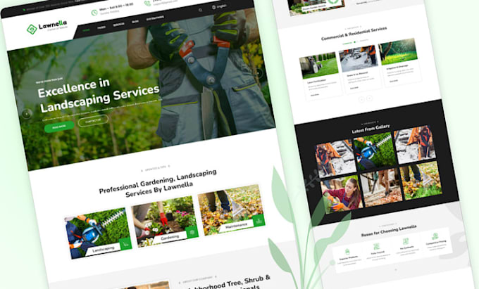 Gig Preview - Design lawn care, landscape, garden cleaning business website