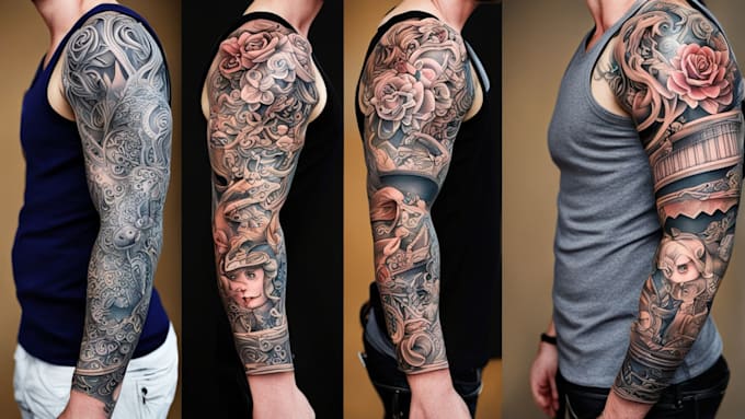 Gig Preview - Create attractive custom tattoo design, tattoo sleeve