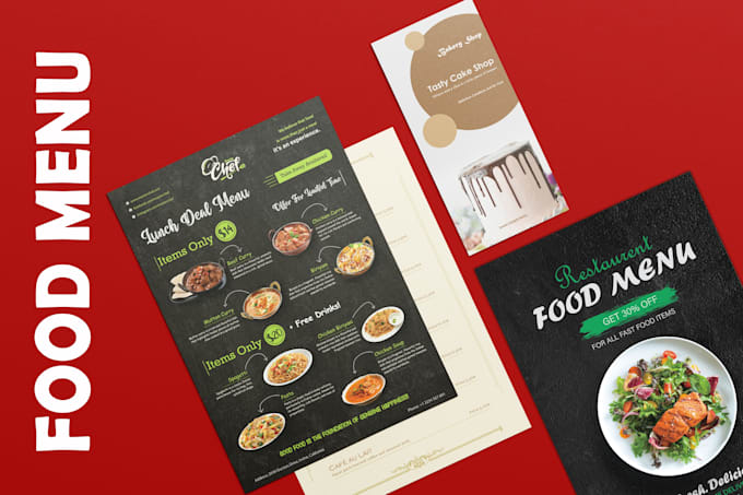 Gig Preview - Design digital food menu within a day