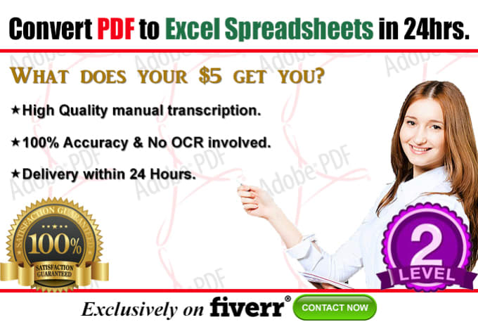 Bestseller - convert PDF to spreadsheets precisely in 24hrs