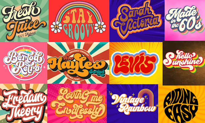 Gig Preview - Design 3d 70s vintage and retro typography for logo,tshirts