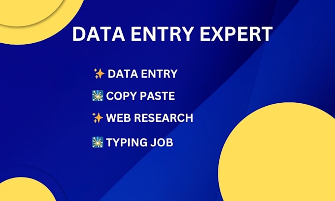 Bestseller - data entry,  copy paste,  web research, typing job