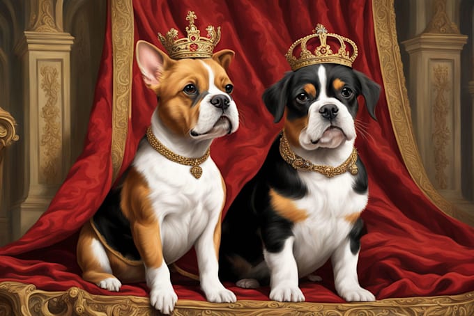 Gig Preview - Personalized renaissance royal portrait for your pet