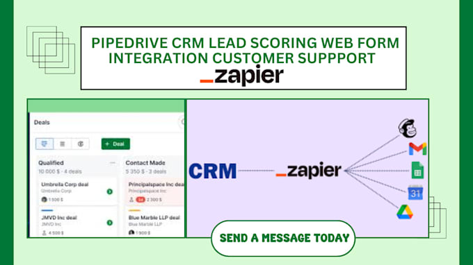 Gig Preview - Do pipedrive CRM lead scoring web form integration customer suppport zapier