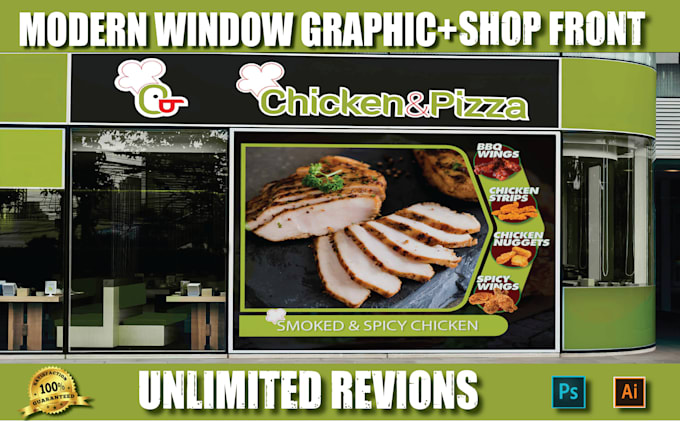 Gig Preview - Create eye catching shop front sticker window graphics and store front design