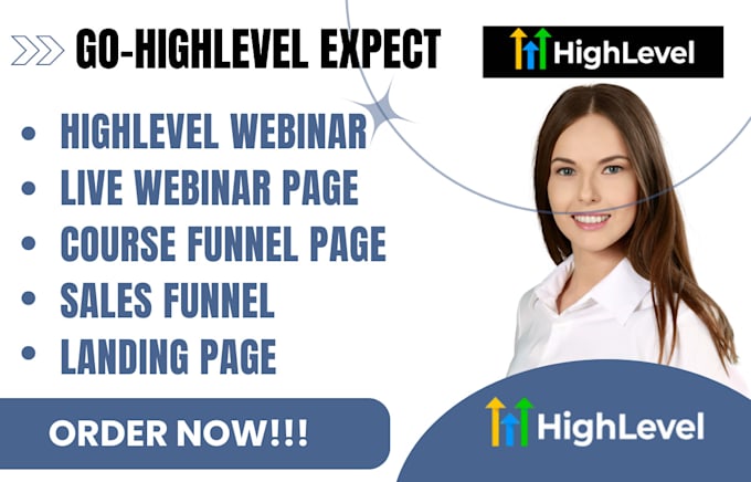 Gig Preview - Create gohighlevel webinar sales funnel course website ghl landing page ghlsaas