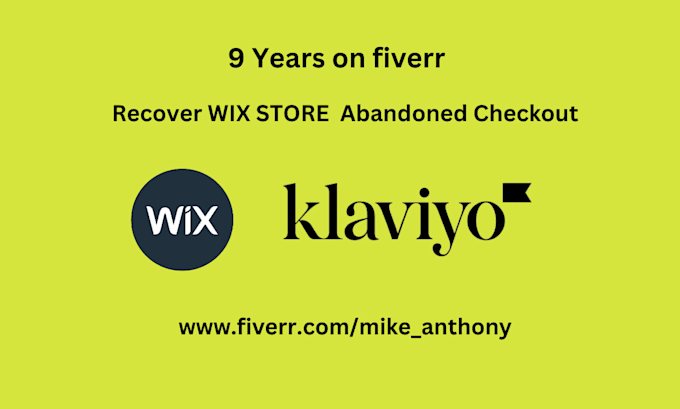 Gig Preview - Recover USA wix store abandoned cart with klaviyo