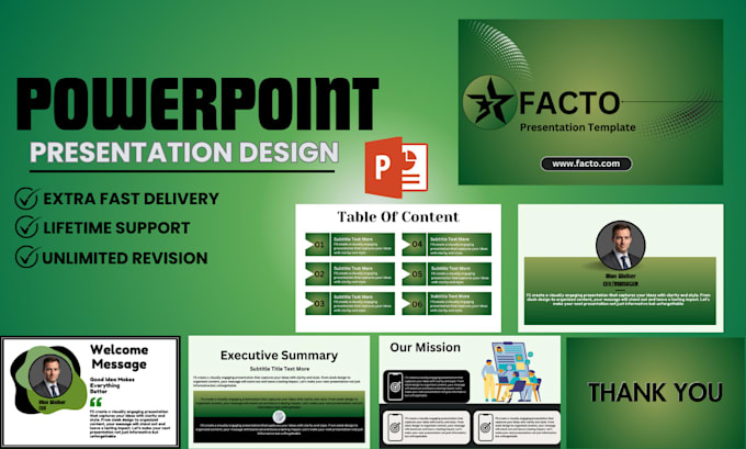 Gig Preview - Design powerpoint presentation, business powerpoint template, canva presentation