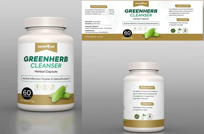 Gig Preview - Design attractive products packaging label supplement cbd food bottle label