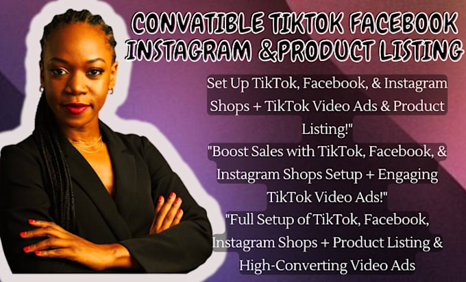 Gig Preview - Setup facebook shop tiktok shop, instagram shop tiktok ads for shopify marketing