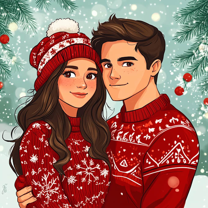 Gig Preview - Draw your couple into beautiful christmas style