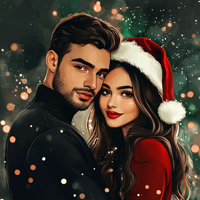 Bestseller - desing a potrait of your christmas couple