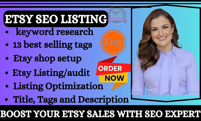 Gig Preview - Optimize your etsy seo listing to rank and boost etsy sales and etsy shop setup