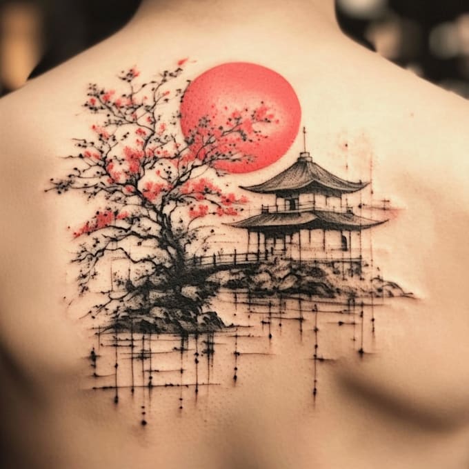 Gig Preview - Make a custom and professional japanese tattoo design