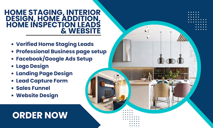 Gig Preview - Home staging leads interior design leads home addition home inspection website