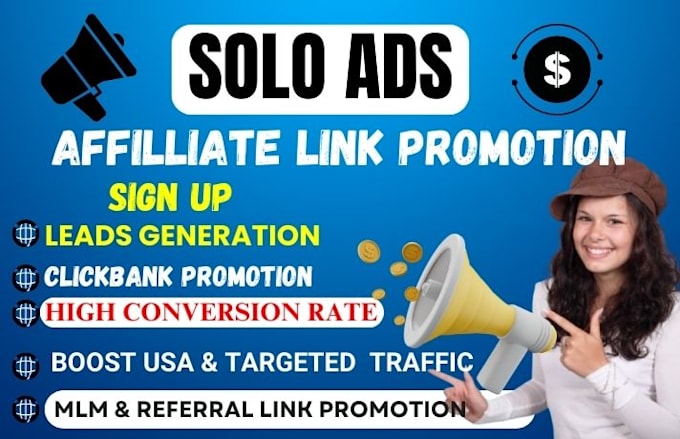 Gig Preview - Do USA solo ads campaign , affiliate marketing sign up, MLM lead