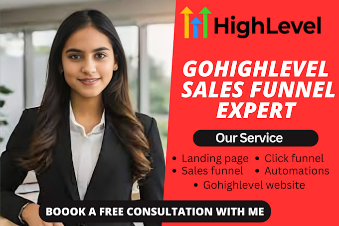 Gig Preview - Build gohighlevel sales funnel go highlevel website ghl landing page clickfunnel