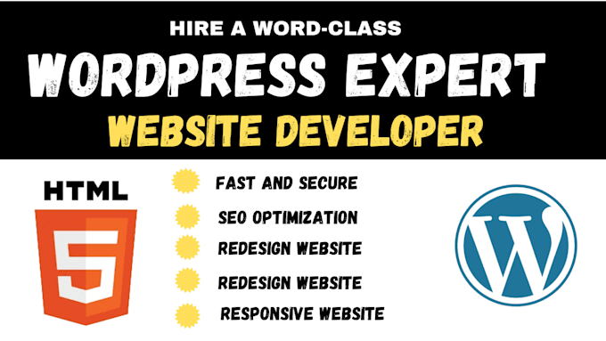 Gig Preview - Build, design, redesign, develop, update, clone, or customize wordpress website