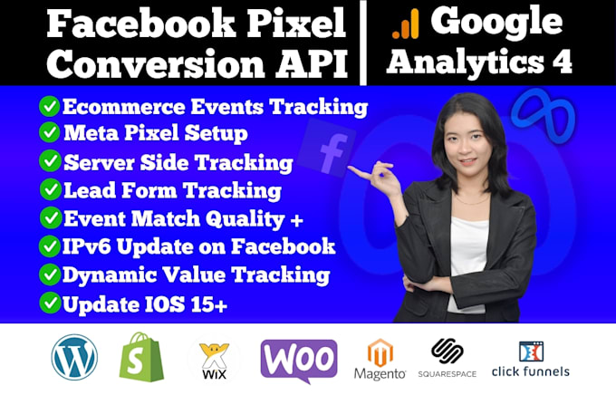 Gig Preview - Fix setup meta pixel facebook conversion API, ga4 ecommerce server side tracking