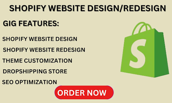 Gig Preview - Build shopify website design shopify website redesign shopify dropshipping store