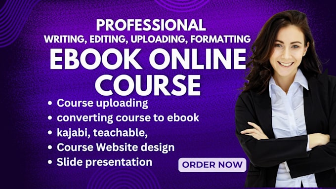 Gig Preview - Online course content writing, edit, formatting for kajabi, teachable, thinkific