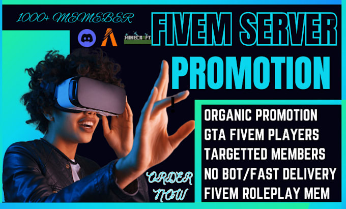 Gig Preview - Do organic fivem server promotion fivem server rust dayz minecraft roblox ads