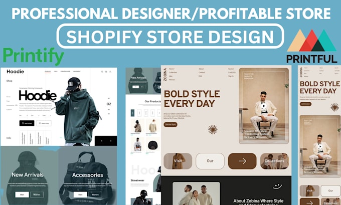 Gig Preview - Do shopify store design redesign print on demand website shopify dropshipping