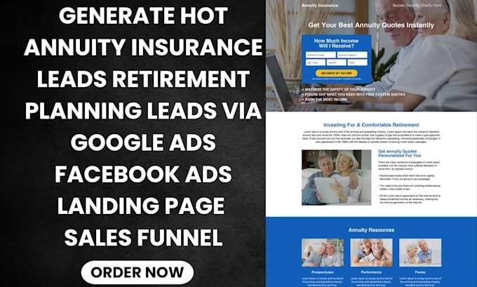 Gig Preview - Generate annuity insurance leads retirement planning leads via google ads