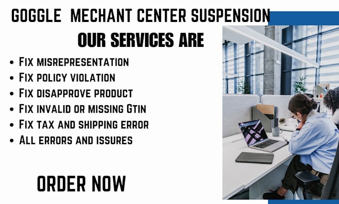 Gig Preview - Fix google merchant center suspension and misrepresentation