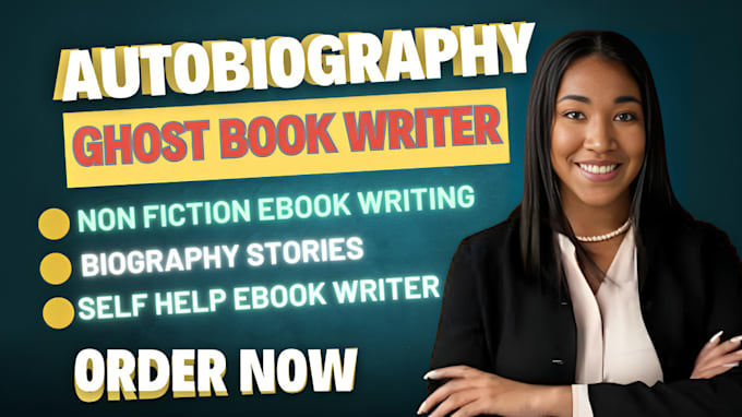 Gig Preview - Be nonfiction ghost book writer for biography memoir and self help ebook writing